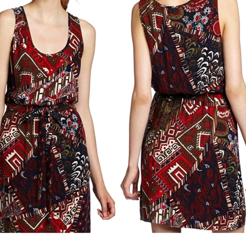 Lucky Brand Paisley Patchwork Cadiz xs dress